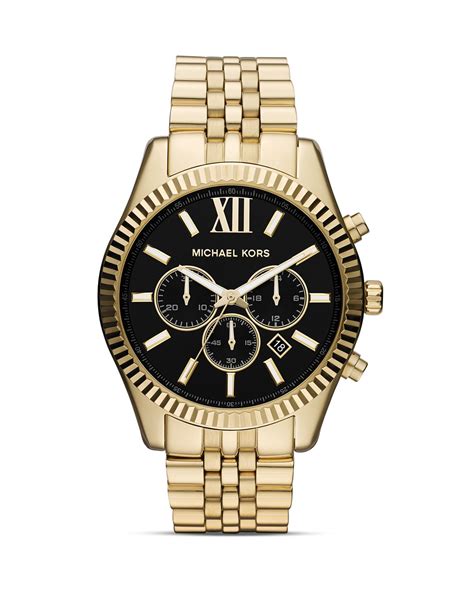 gold michael kors watch rated|Michael Kors lexington chronograph watch.